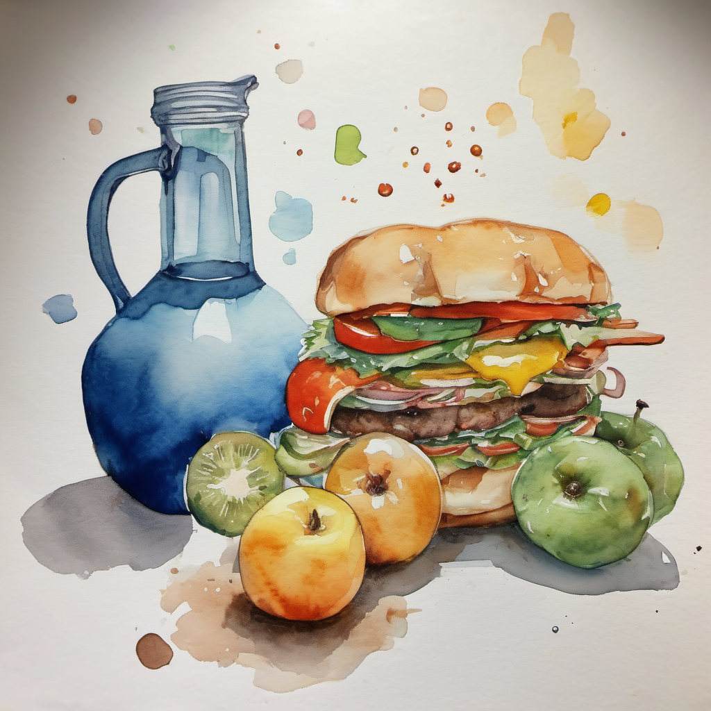 Draw a watercolor on inflation and hunger